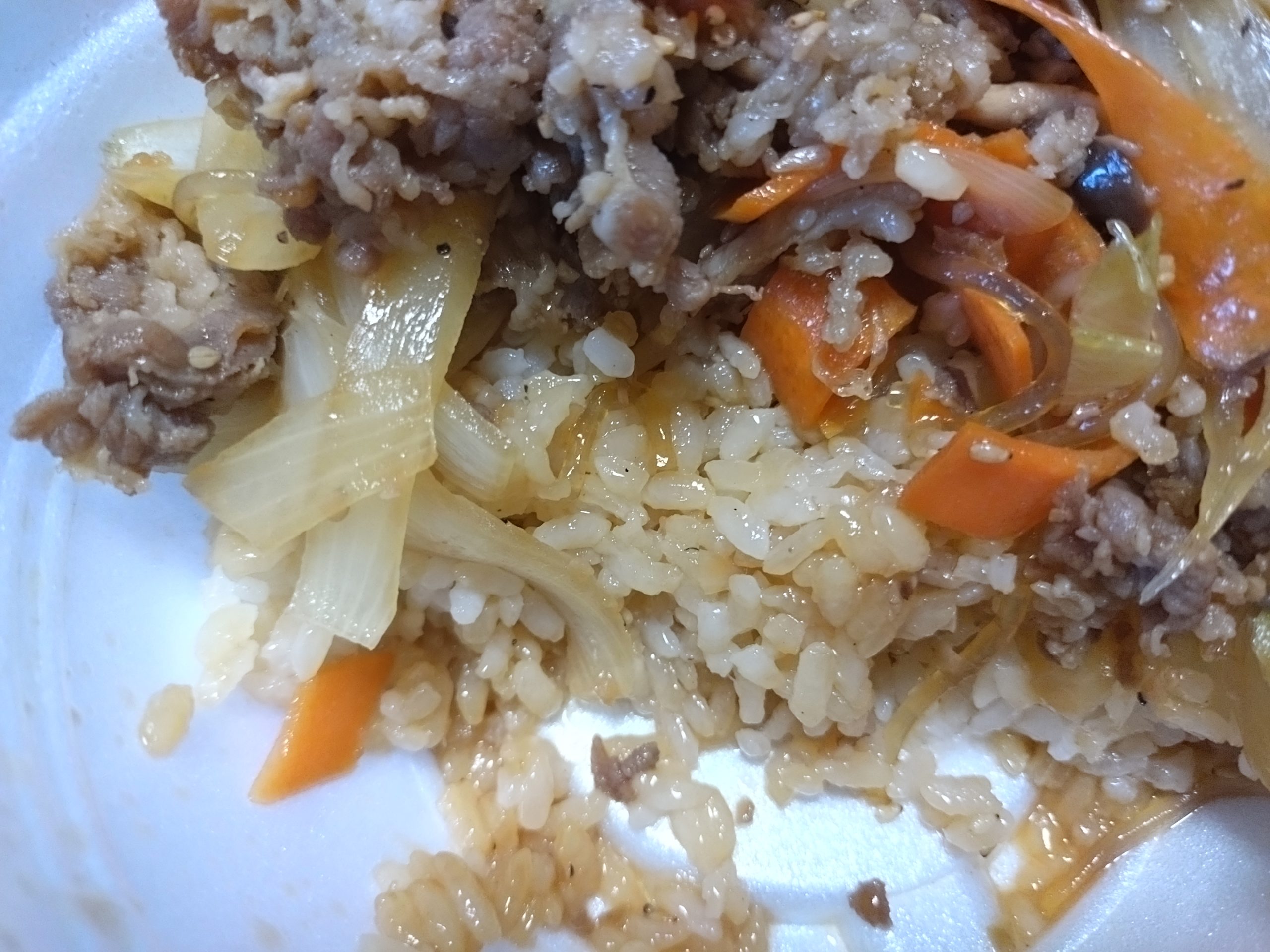 ご飯ゾーンの状態（タレがご飯に回っている部分）