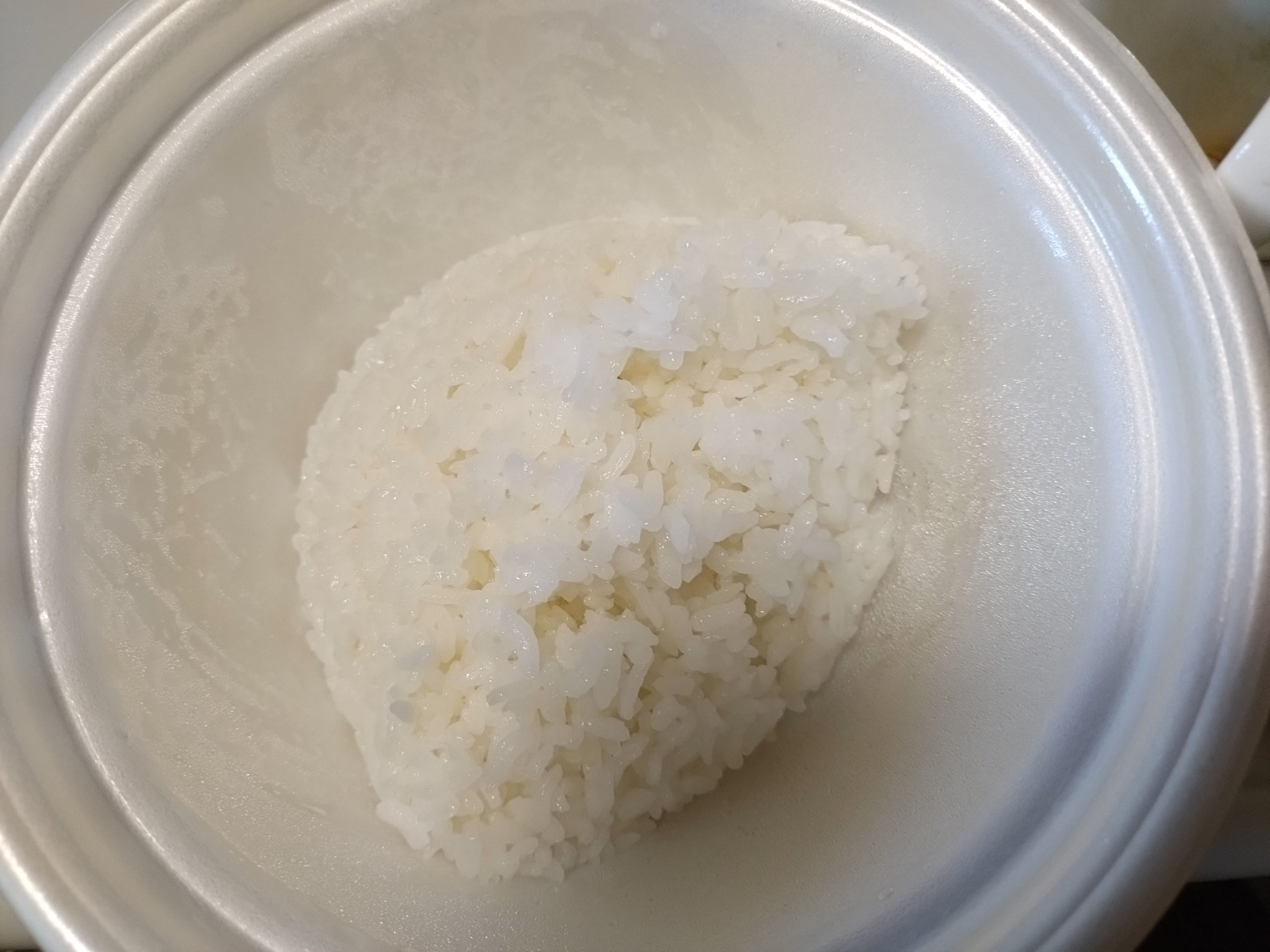 松屋 鶏のどて煮風鍋 テイクアウト時の白ご飯