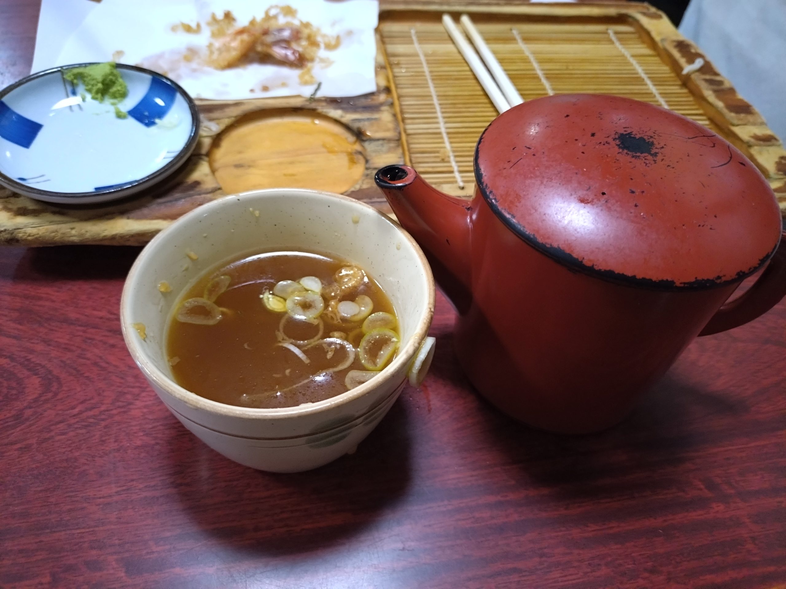 日乃出庵のそば湯と食後のつゆ