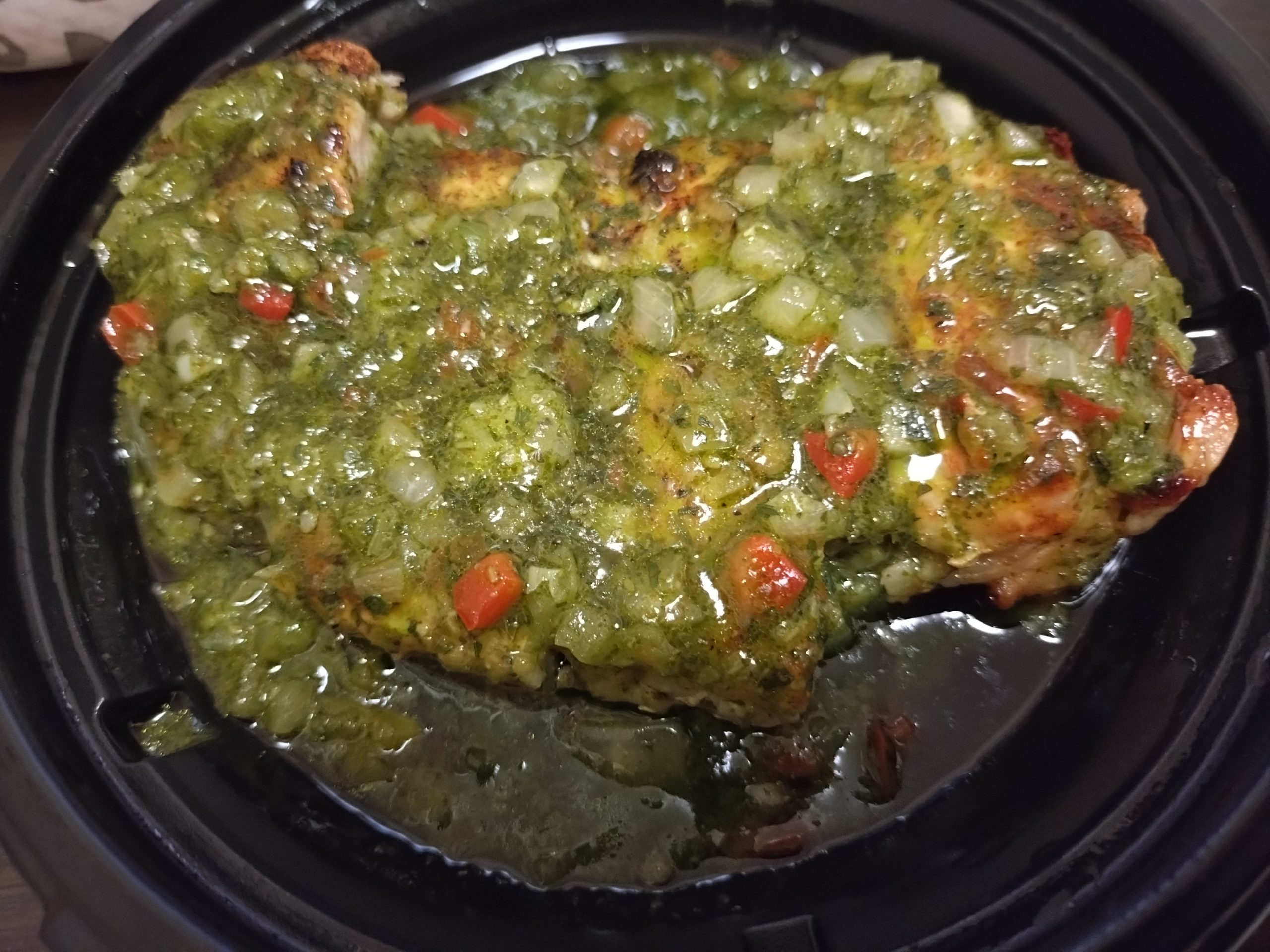 松屋のチミチュリソース厚切りポークグリル定食の全体