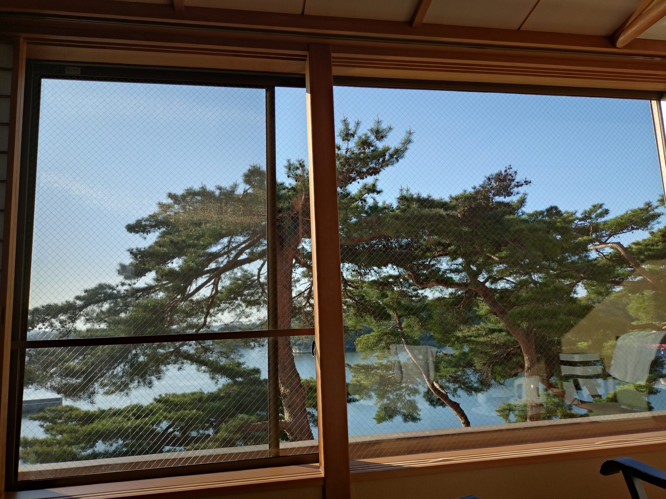 松島温泉 小松館 好風亭 部屋からのオーシャンビュー 松島温泉 小松館 好風亭の部屋から見える松島湾の景色