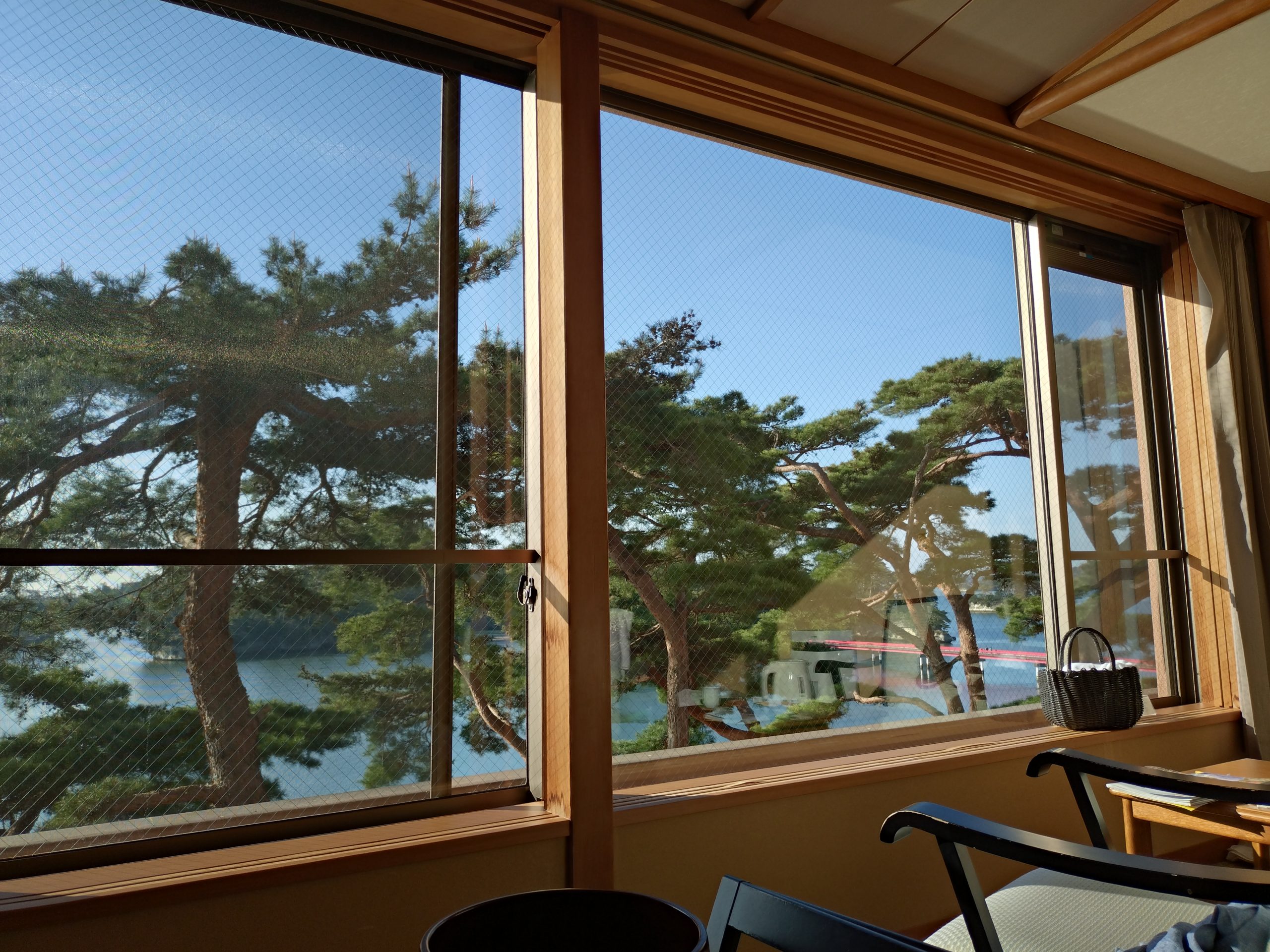 小松館好風亭 部屋からの本当のオーシャンビュー 小松館好風亭の客室から見える松島湾の絶景
