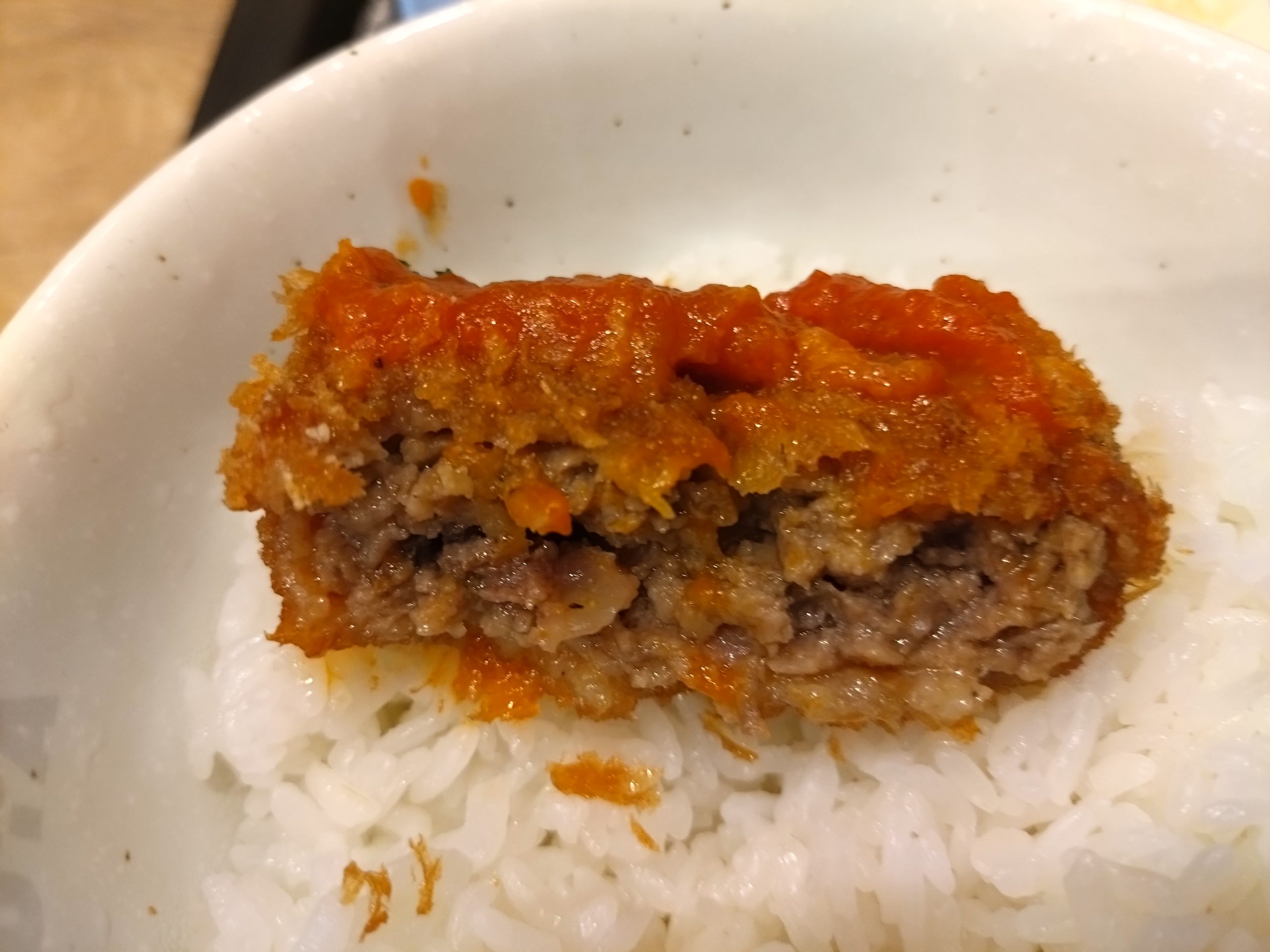 松のや メンチかつ ソースなし ご飯の上 松のや メンチかつ ソースなし ご飯の上