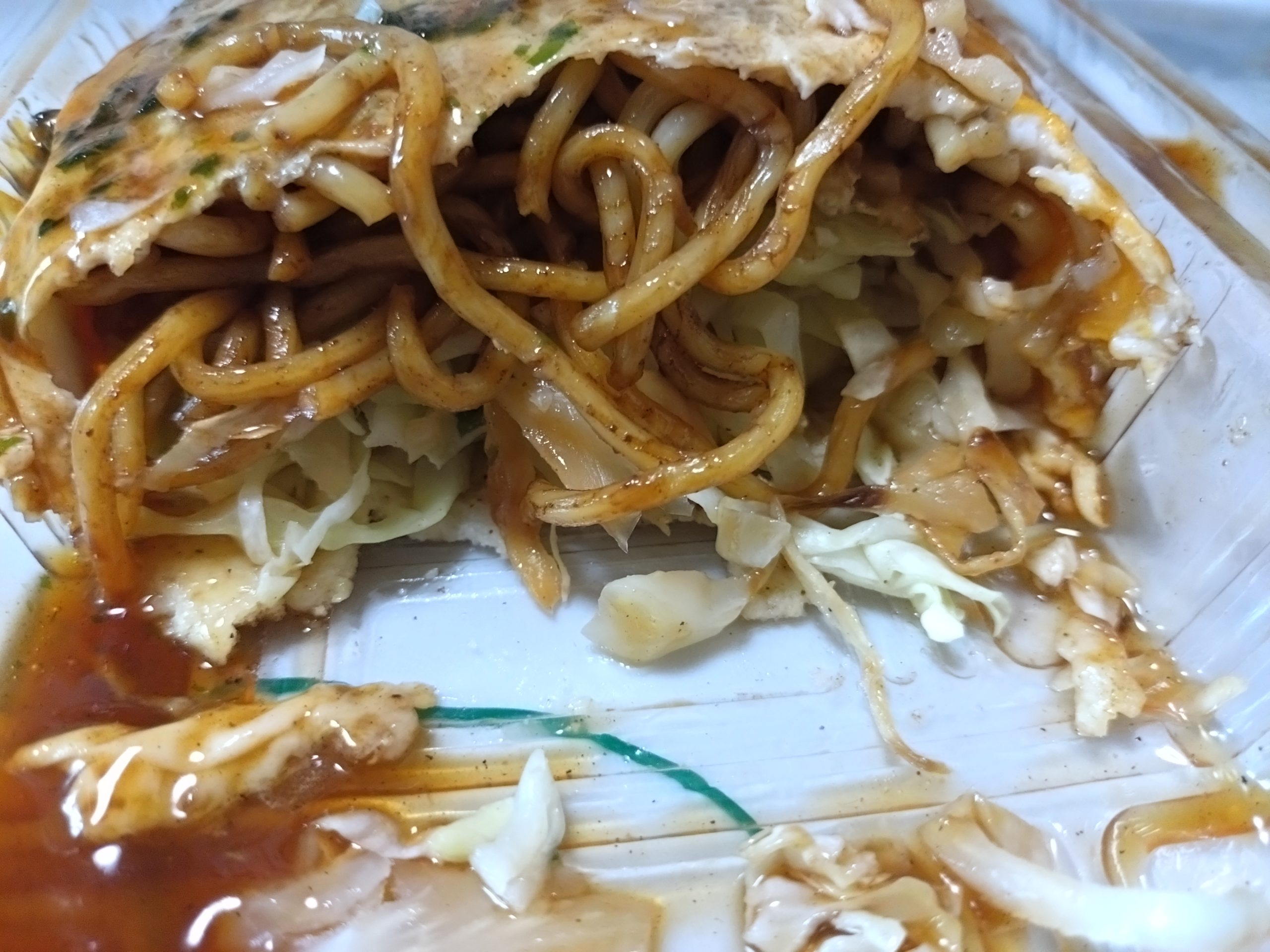 お好み焼きの断面 お好み焼きの断面