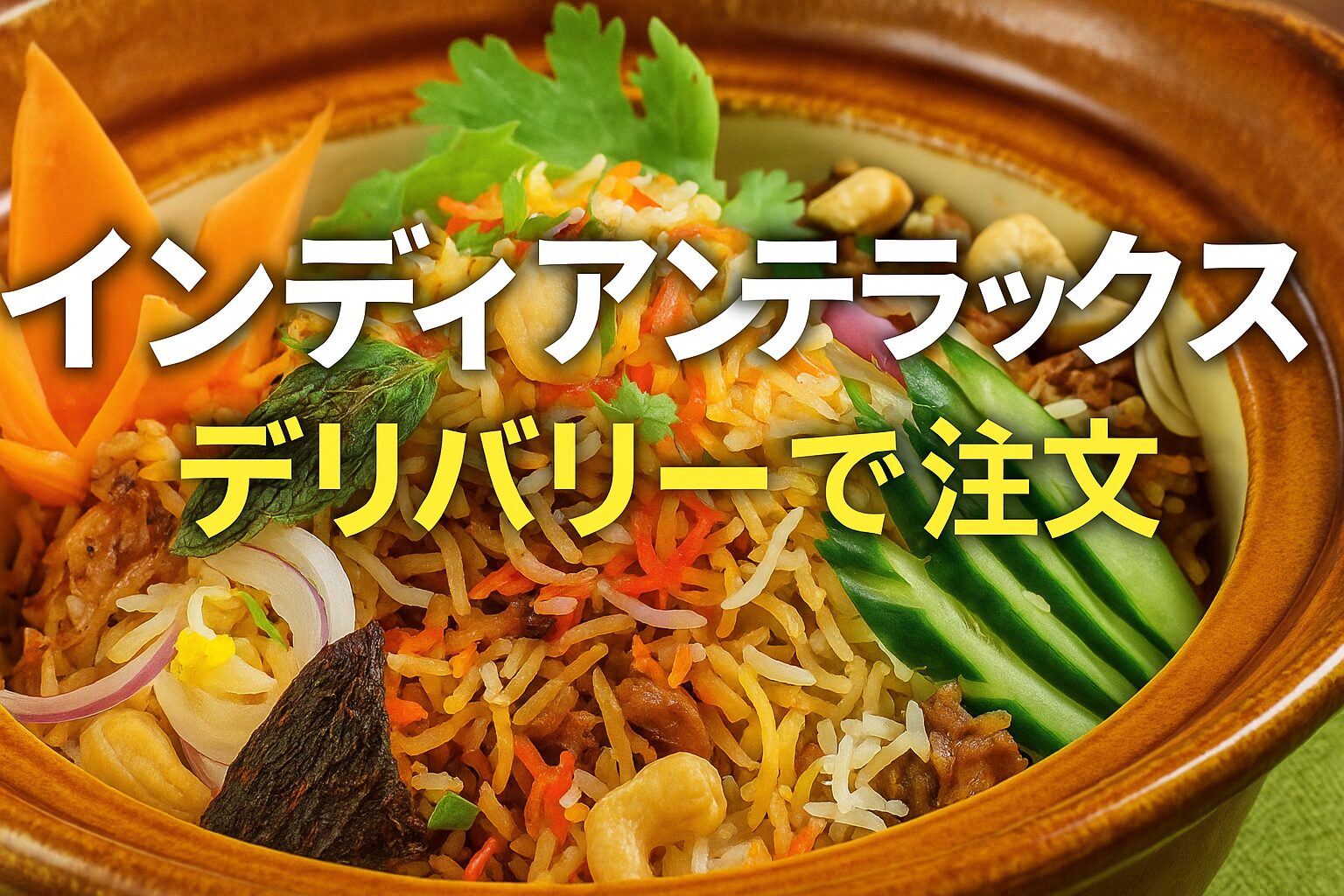 インディアンデラックスをデリバリーで注文したインドカレーとビリヤニの写真